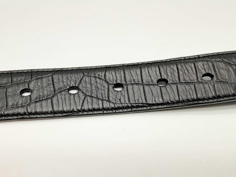 Yves Saint Laurent Ysl Cassandre Black Croc Embossed Leather Belt 80 Do0125loxde