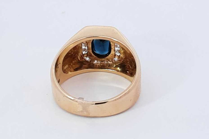Sapphire & Diamond Ring In 14k Yellow Gold 10.7 Grams Size 9 Eb1025rrxdu