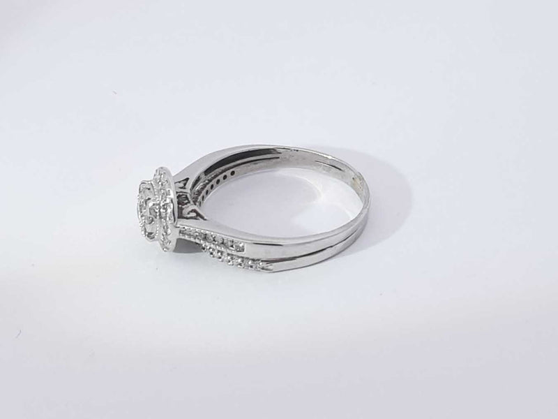 0.22 Cttw Diamond 14k White Gold Ring 4.6 Grams Size 11 Aa0925ocrsa