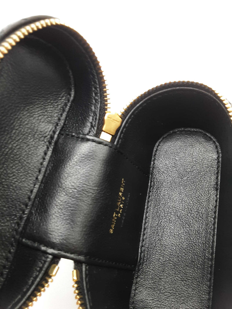 Yves Saint Laurent Quilted Black Leather Gaby Mini Vanity Case Eb1225exzde