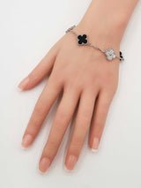 Van Cleef & Arpels Alhambra Bracelet 18k Gold Diamond & Onyx 7.5 In Fw0426czxzdu
