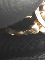 Mama And Baby Turtle Locket Ring In 14k Tri-color Gold 8.8 Grams Size 6.5 Fw0726rzxdu
