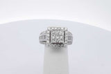 1.32cttw Diamond Ring In 10k White Gold 7.1 Grams Size 2 Eb0926rxzsa