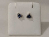 2.36dwt Trillion Blue Stone Earring White Gold 14k 1.3g Vc0726lrzmia