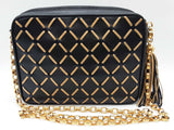 Chanel Contrast Stitch Black Tan Leather Camera Crossbody Bag Do0925lrxzde