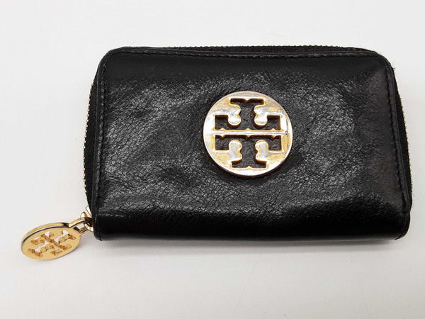 Tory Burch Black Leather Small Keychain Zipper Pouch Do0925rde