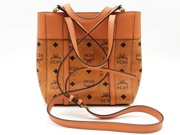 Mcm Mini Aren Top-zip Shopper Cognac Visetos Sd1125ozxde