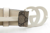 Gucci Gg Monogram Supreme Canvas Belt With White Gg Buckle Size 95/38 Eb126orxdu