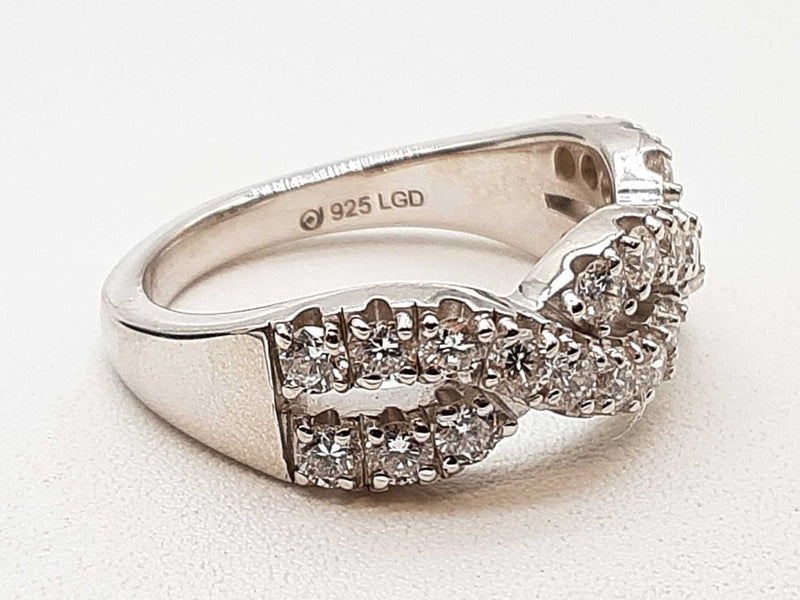 0.85 Cttw Lab Grown Diamonds 0.925 Silver 4.8g Ring Size 6.75 Do0525lxzde