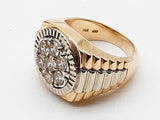 1.4 Cttw Natural Diamonds 14k Two Tone Gold 21.0g Ring Size 10.5 Do0626licrde
