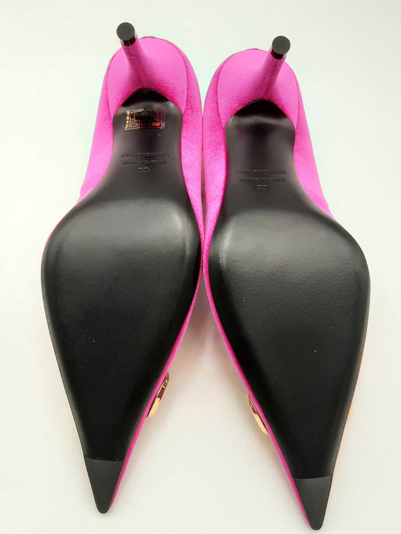 Balenciaga Fuchsia Velvet De Soie Heels Size 39 Eb1024lxzsa