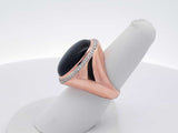 Onyx & Diamond 14k Rose Gold Ring 14.7 Grams Size 7 Eb1225ixzsa