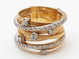 Marco Bicego Goa 7 Strand Diamonds 18k Two Tone Gold 11.6g Ring Size 6 Do0425ixzde