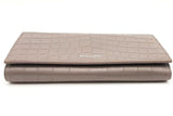 Yves Saint Laurent Grey Crocodile Embossed Leather Flap Wallet Eb0526lpxsa