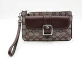 Coach Ashton Wristlet In Oak & Maple Signature Jacquard Fw0726pzdu