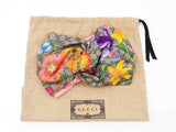 Gucci Twisted Bow Headband In Gg Supreme Flora Silk Size Medium 57cm Fw1026lxzdu
