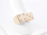 0.35 Ctw Diamond & 14k Yellow Gold Lucky 7 Dice Ring 10.1g Size 8.25 Fw0926rixdu