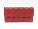 Chanel Continental Wallet In Red Diamond-quilted Leather Fw0425orzdu