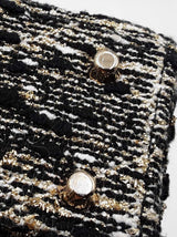 Christian Dior Mini Lady Dior In Tweed & Gold Cannage Fw0825wzxzdu