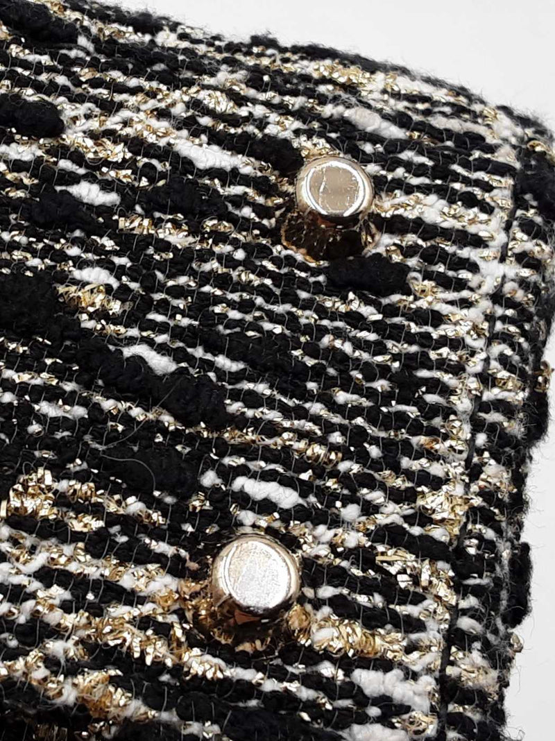 Christian Dior Mini Lady Dior In Tweed & Gold Cannage Fw0825wzxzdu
