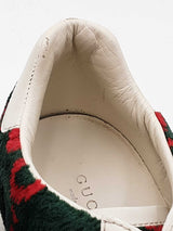 Gucci Ace Gg Monogram Red & Green Terry Cloth Sneakers Size 36.5 Eb1225crdu