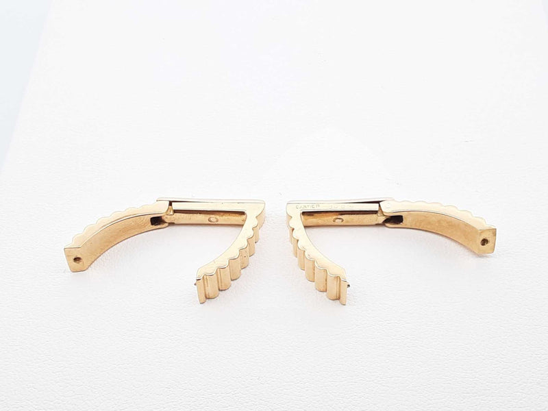 Cartier 18k Yellow Gold Retro Fluted Cuff Links 16.5 Grams Fw0925lrxzdu