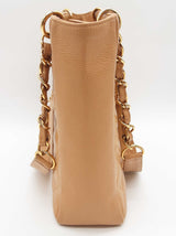 Chanel Tan Quilted Caviar Leather Shopping Tote Shoulder Bag Do0626crxde