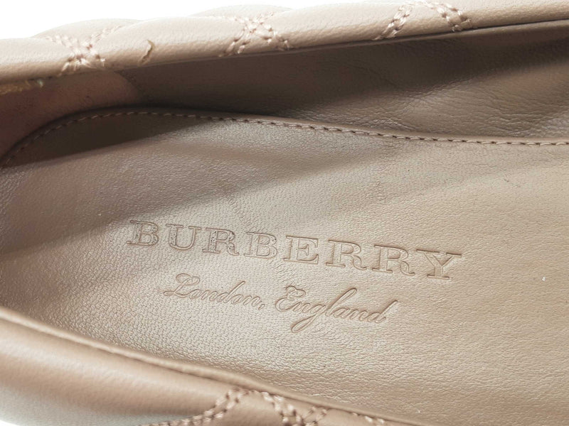 Burberry Avonwick Buckle Quilted Dusty Pink Leather Flats Size Eu 40 Do0525pxde