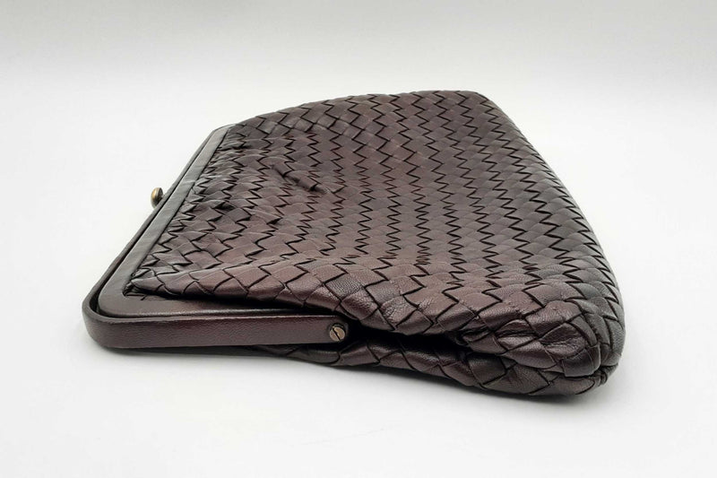 Bottega Veneta Brown Intrecciato Leather Clutch Fw1124oxzdu