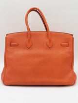 Hermes Birkin 35 Orange Leather Gold Hardware Eb0126rrxzdu