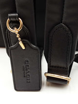 Coach Large Charlie Backpack In Signature Coated Canvas & Black Leather Fw0326cxdu