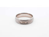 14k White Gold Etched Satin Finish Wedding Band 7.2 Grams Size 11 Fw0825oprdu