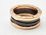 Bvlgari B.zero 1 18k Rose Gold Black Ceramic Ring Size 52/ 5.75 Do0924rrxde