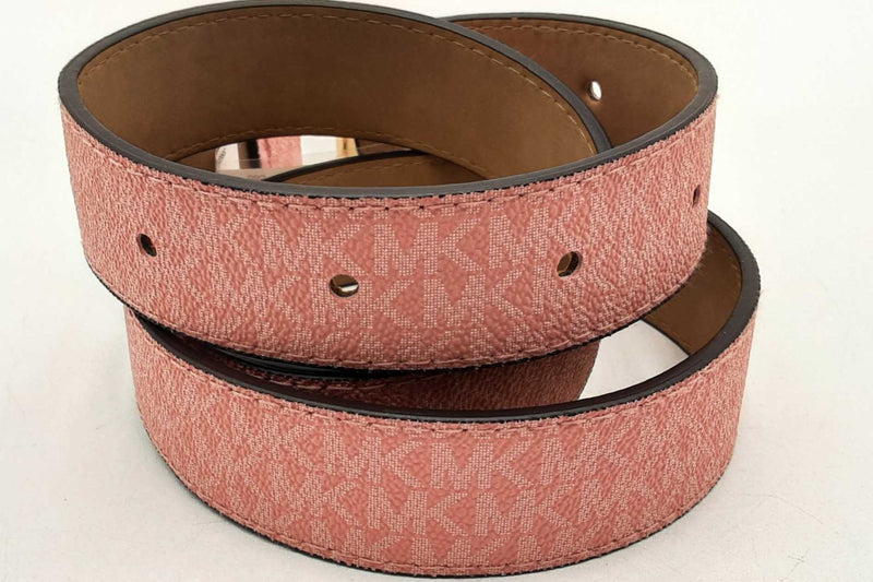 Michael Kors Pink Monogram Belt With Gold Tone Buckle Eb0225oxsa