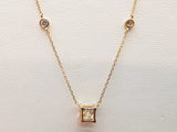 0.75 Cttw Lab Grown Diamonds 14k Yg 1.9g Princess Necklace 18 In Do1225rorde