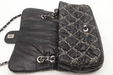 Chanel Paris Byzance Black Nylon Quilted Tweed Stitched Shoulder Bag Eb0426prxsa