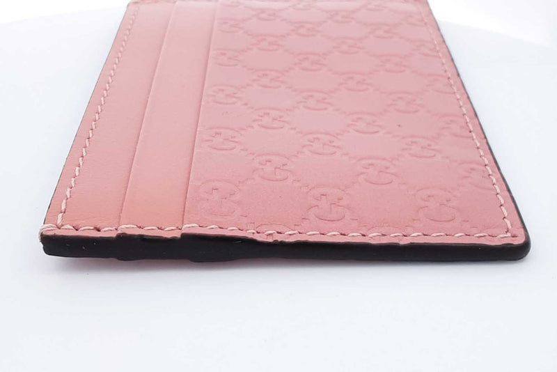 Gucci Microguccissima Pink Leather Card Case Wallet Eb0524exdu