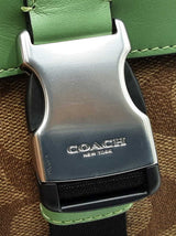 Coach Track Pack In Signature Canvas & Soft Khaki Green Leather Fw0926ezdu