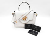 Versace La Medusa Small Top-handle Bag In White Leather Fw0626wrxdu