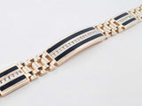 1.24 Cttw Diamond, Onyx, & 14k Gold Watch Link Bracelet 42g 8 Inch Fw1125lwrxdu