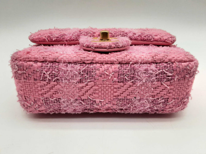 Chanel Flap Pink Quilted Tweed Pearl Twist Crossbody Bag Do1024wxzxde