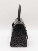 Balenciaga Hourglass Gray Crocodile Embossed Leather Top Handle Bag Fw0724lorxdu