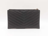 Yves Saint Laurent Chevron-quilted Pebbled Leather Bill Holder Fw0725wzxdu