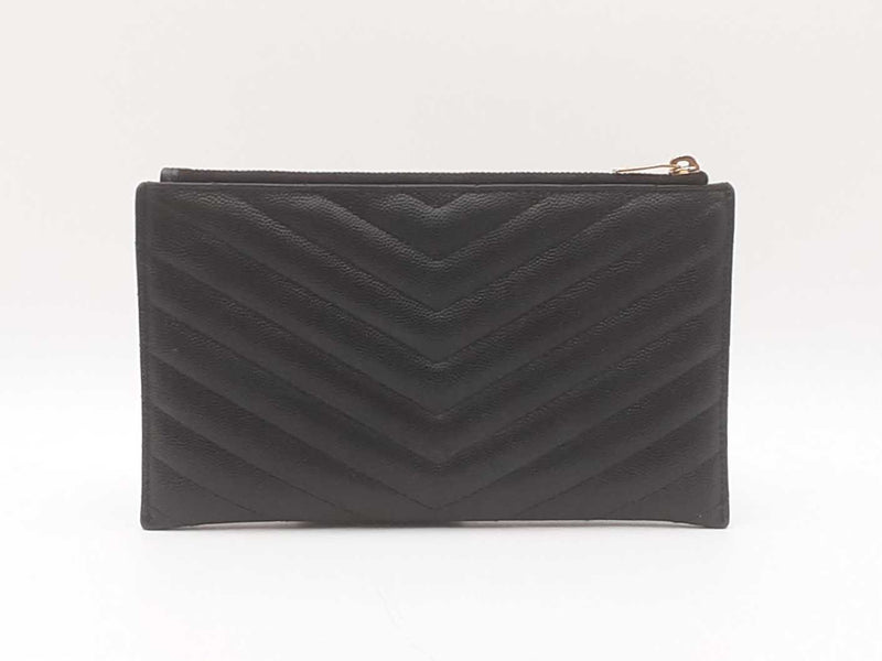 Yves Saint Laurent Chevron-quilted Pebbled Leather Bill Holder Fw0725wzxdu
