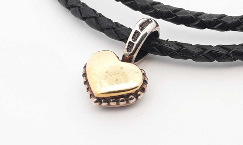 Lagos Caviar Braided Leather Bracelet With Sterling & 18k Heart Charm Eb822pxsa