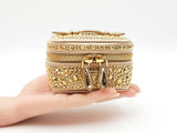 Prada Small Crystal-embellished Jewelry Case In Gold Satin Fw0726pzxdu