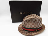 Gucci Beige Gg Canvas Web Fedora Hat Size L Do1026orxde