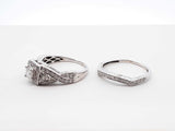 1.18 Cttw Diamond & 14k White Gold Bridal Set 5 Grams Size 8 Fw0925rrxdu