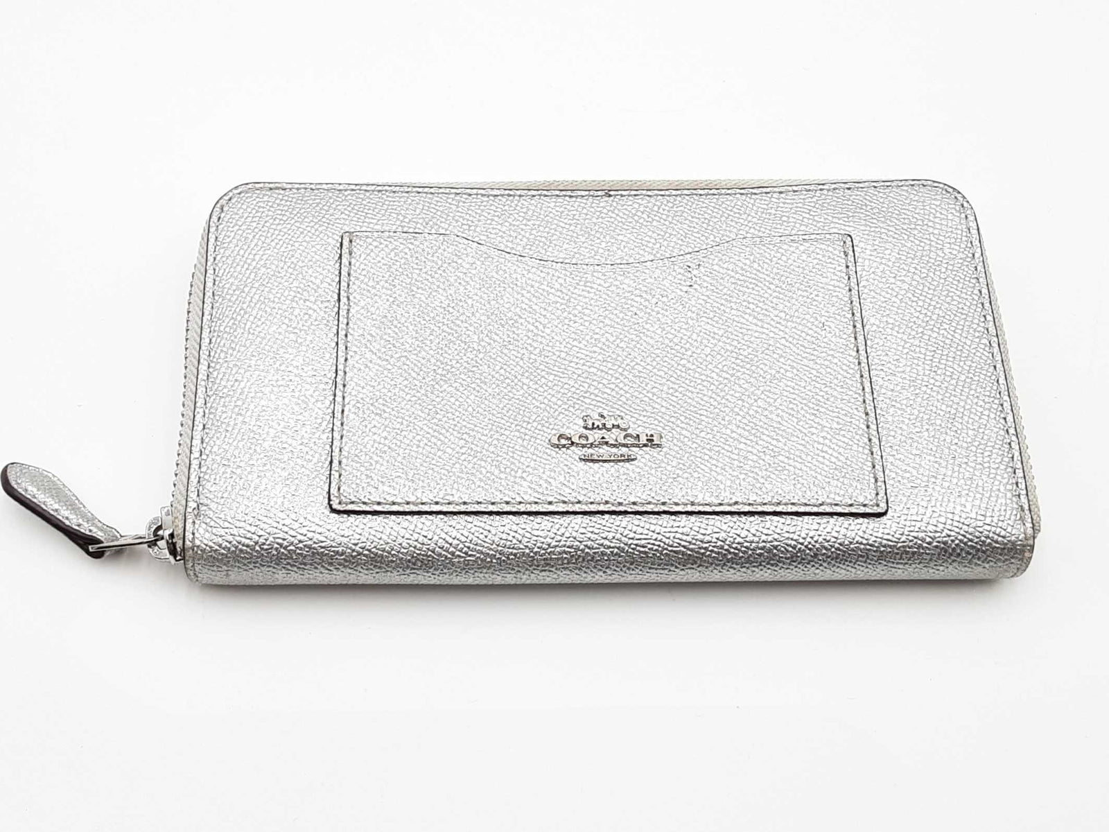 Coach Metallic Silver Crossgrain Leather Wallet Aa0626lzsa – Max Pawn