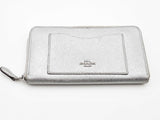 Coach Metallic Silver Crossgrain Leather Wallet Aa0626lzsa